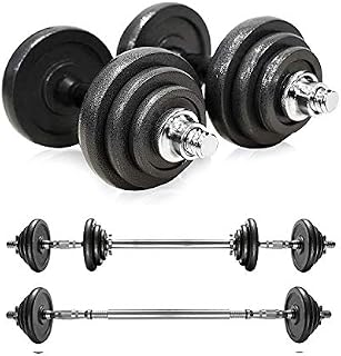 AJUMKER Adjustable Dumbbells Barbell Set 20KG Fitness Barbell Set,Weight Lifting Weight Set Strength Equipment Free Weights Dumbbell Indoor Workout Weight Set with Storage Box (UK Stock)