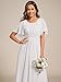 Ever-Pretty Women's Classic Round Neck Pleated Short Sleeves Chiffon Appliques Floor Length A Line Formal Evening Dresses White US6