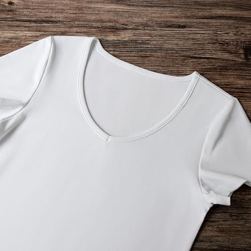 4 Pack Womens V Neck T-Shirts Short Sleeve Cotton Crop Tops Slim Fit Summer Basic Tee2