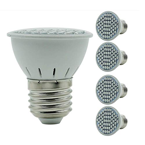 5PSC E27 4W Plant Light Full Spectrum Grow Light Bulb Professional Plant Light Growth Lamp Indoor Plant And Greenhouse, Suitable for All Growth Stage of Plant 100-240V