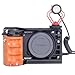 Topcine Camera Cage with Wood Handgrip Compatible for Sony Alpha A6400 A6300 A6000 A6100 Cameas with Cold Shoe,Handle Locating Holes,Multiple 1/4