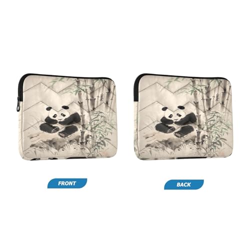 Funda para portátil de 13-14 pulgadas con diseño de panda chino miniatura 2