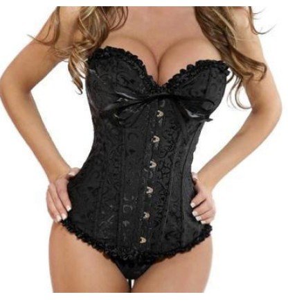 Girls & Secrets Corset Buy Princess Polyester with Satin Overbust Corset BLACK