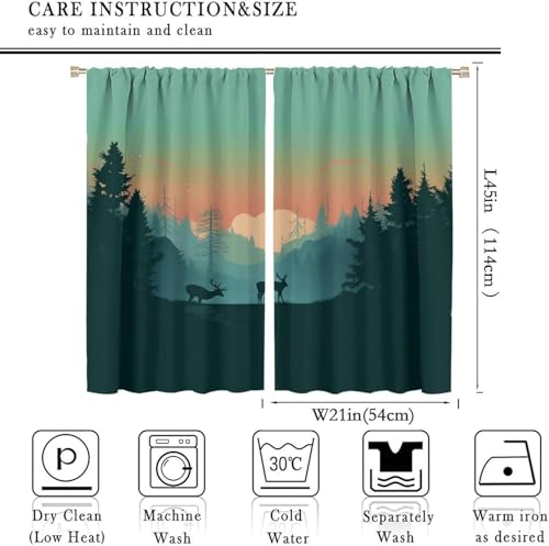 Rideau opaque imprimé 3D forêt isolation haut de gamme lit - 3