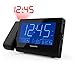 Magnasonic Alarm Clock Radio with Time Projection, Auto Dimming, Battery Backup, Dual Gradual Wake Alarm, Auto Time Set, Large 4.8