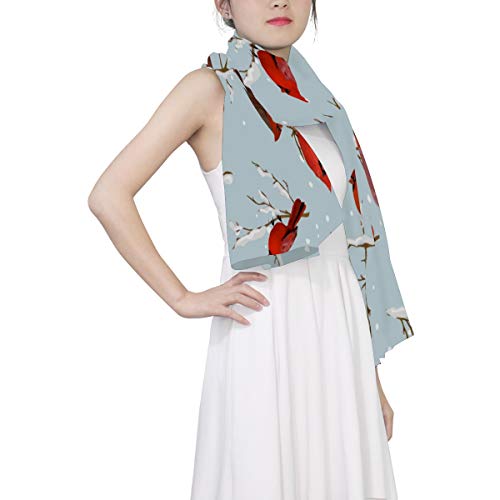 Dragon Sword Women's Scarves Winter Birds Retro Cardinals Shawl Wraps Silk Scarf #TOP2