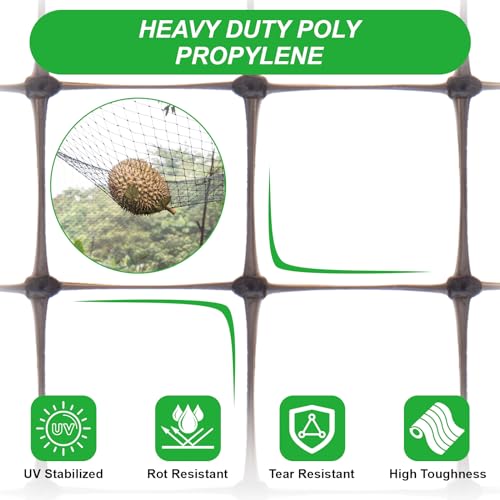 Sportyouth A-GN5100 Bird Netting 5X100 Ft Garden Netting, Heavy Duty Black Deer Fence Netting Animals Barrier thumb #5