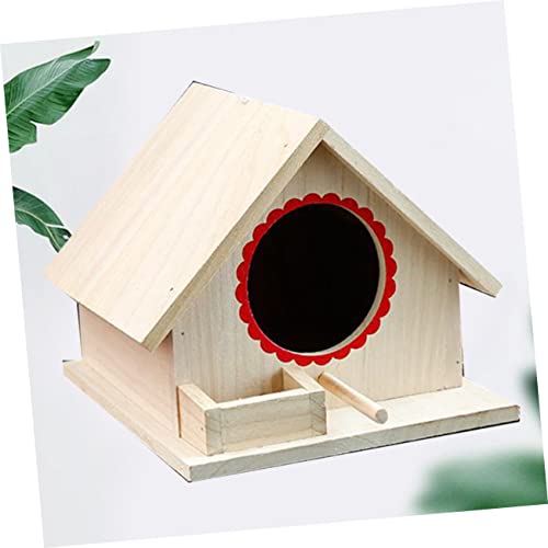Doitool Home Decor Adornos Para Outdoor Decor Owl Nesting Box Unfinished Bird Houses Garden Bird House Garden Ornament Bird Feeder Nest Box Wooden House Wooden The Bird's Nest Frame #TOP6