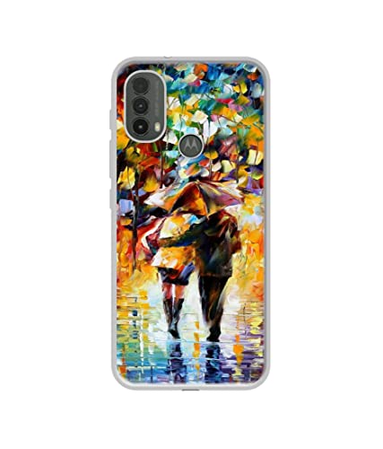 Image of Paint Couple Pattern Design Printed Silicon Soft TPU Back Case Cover for Motorola Moto E30 4G / E40 4G