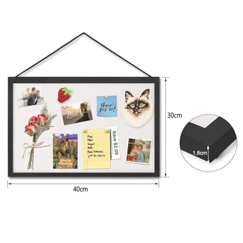 Tableau d'affichage mural noir en bois pour rangement bureau - 3