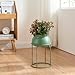Produktbild [en.casa] Blumenständer Assen Pflanzenständer mit Blumentopf Metall Grün Pflanzenregal 38 x 23,5 cm Blumensäule für innen Blumentopfständer
