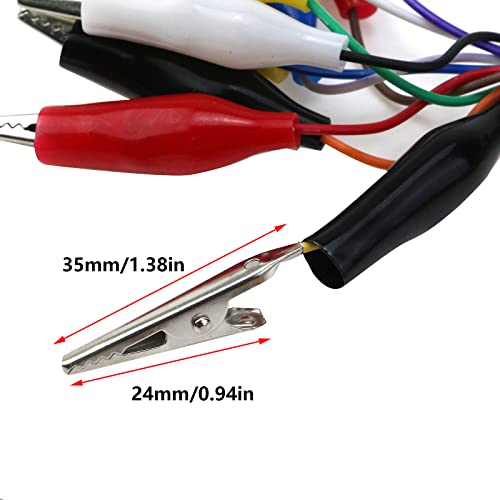 Image of Antrader 2 Piece Alligator Clip to Wire 10 Pin 30cm Male for LED Strips /Test Leads /Breadboard /Raspberry Pi(5 Colors)
