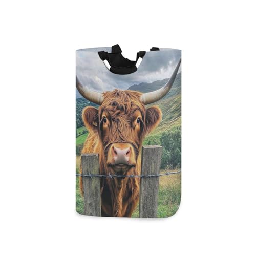 Ttgoth Highland - Cesta de lavandería plegable grande con asas, cesta organizadora de ropa para dormitorio, dormitorio, baño