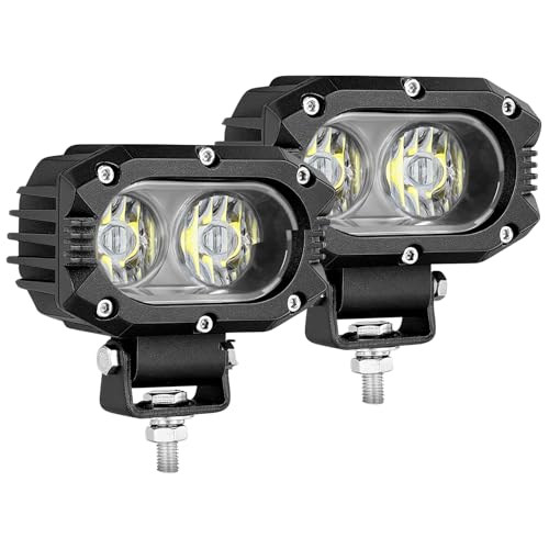 BraveWAY Phare de Travail LED 4 Pouces 80W 9600LM Projecteur Phares Longue Portee LED Moto 4x4 Antibrouillard LED Feux Additionnel Barre pour Moto, Voiture, Tracteur,...