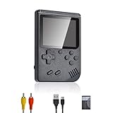Lychee Handheld Spielkonsole,Retro Tragbare Konsolen inkl.400 80er 90er Klassische Vintage Spiele,3 'LCD HD Bildschirm Arcade Erholung System Geburtstagsgeschenk für Kinder/Erwachsener (Schwarz)