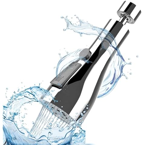 Esufeir Silver 360 Rotatable FM22/M20/M24 Kitchen Tap Aerator Spray Head with Adapter for Sink,Faucet Extension Sprayer Booster Nozzle Water Filter Swivel Tap Attachment for G1/2(20.5mm) Pull Out Tap Cover