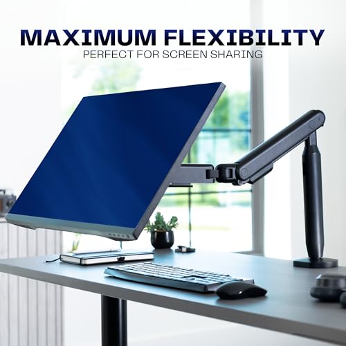 VIVO Flexible Mechanical Arm Single Ultrawide Monitor Desk Mount for Up to 35 inch Screens, Heavy Duty Clamp, Holds Ultra Wides Up to 24.2 lbs, Black, STAND-V10PH by VIVO - Image 2