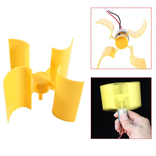 DIY Windgenerator Bausatz – Vertikaler Mini Windturbinen Generator Mit LED, Lehrmodell Für Physik Und Erneuerbare Energien, 0,55W, 5,5 M/s Nennwind