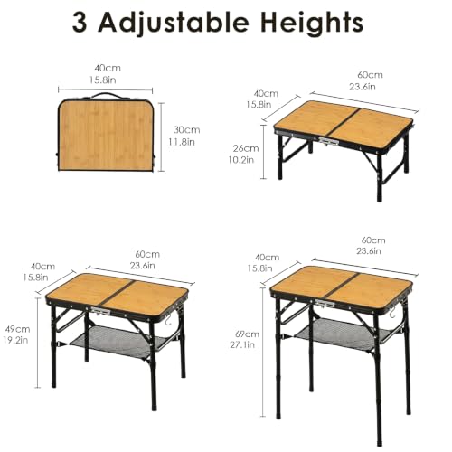 Image of Folding TV Dinner Tray Table, Adjustable Height Sofa Snack Table