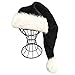 QIAONIUNIU Black Santa Hat - Adults Deluxe Black And White Xmas Christmas Hat Pack 2 pcs