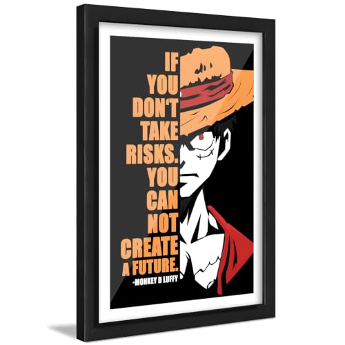 Image of ArtLyft Demon Slayer Anime Wall Frame A4 | Rengoku Quote Poster Frame | Motivational tanjiro - renguko Wall Art | Otaku Room Decor | Anim Lover Gift (Monkey D Luffy)