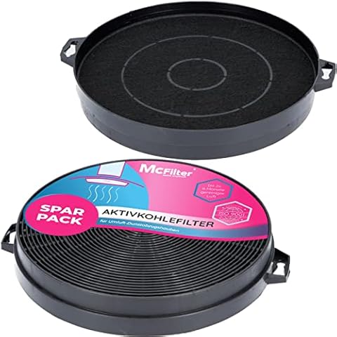 2x Aktivkohlefilter Ø 210mm für Dunstabzugshaube Cover