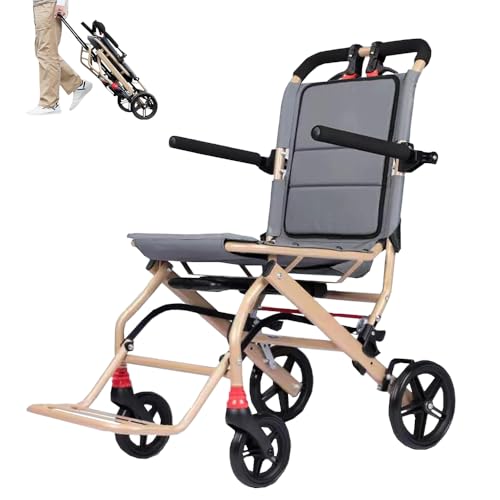 Wheelchairs for Adults Transport Chair Lightweight Foldable with Telescopic Handle Compact Portable Folding Travel Wheel Chairs for Seniors