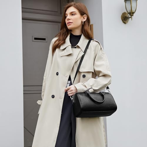 Image of HESHE Leather Top Handle Bags for Women Leather Purses Tote Bag Satchel Handbags Shoulder Bag Designer Crossbody Bags