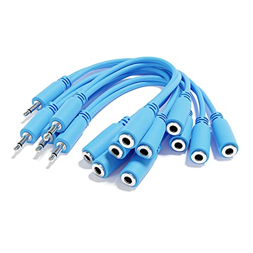 ExcelValley - 5-Pack - Mono Splitter Y Patch Cables - TS 3.5mm 1/8