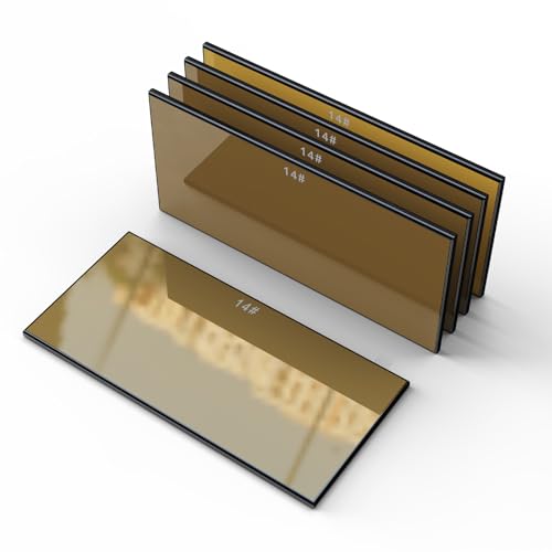 TRQWH 5pcs Welding Hardened Glass Gold Lens Shade 14 Filter Plates