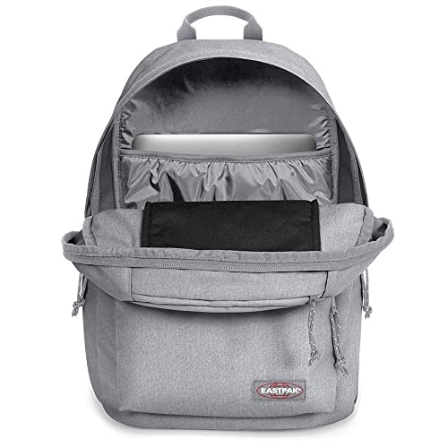 Image of EASTPAK Padded Double - 24L Squared Backpack with Dual Front Pockets, 13 inch Laptop Sleeve, Bottle Holder & Padded Straps, Sunday Grey
