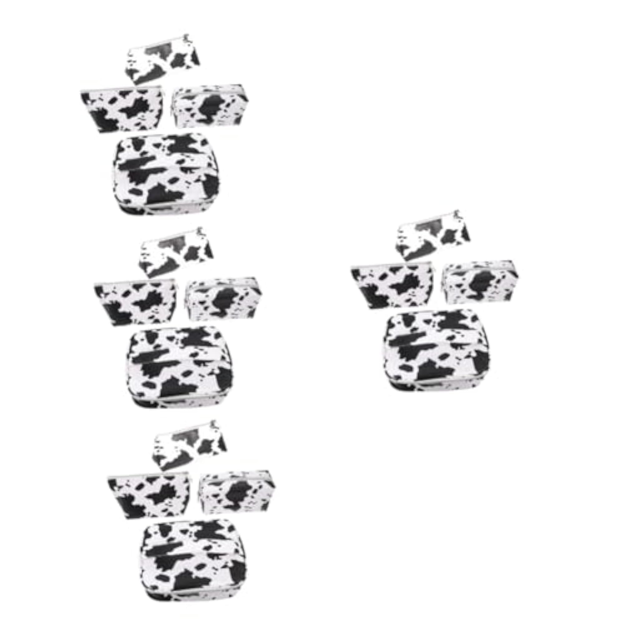 16 Pcs Cow Pattern Cosmetic Bag Travel Makeup Set