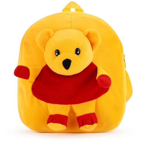 Image of Kids Plush Teddy Backpack - Soft Rabbit School Bag for Toddlers & Preschool, Cute Animal Backpack with Adjustable Straps - Lightweight & Comfortable for Boys & Girls