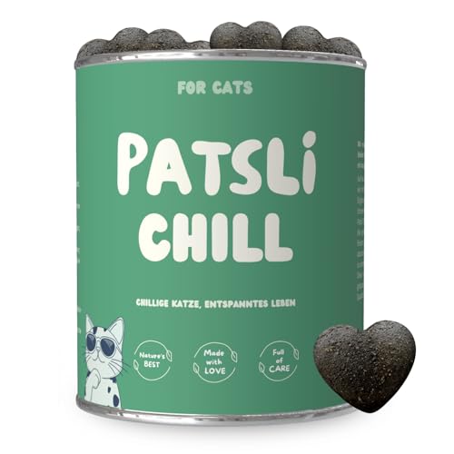 4-in-1 Ruhe Essenz für Katzen | Anti-Stress und Entspannung Katze | Beruhigungsmittel für Katze | Katzen und Kitten Leckerlies | Ergänzung für Nass- und Trockenfutter | Patsli® Chill