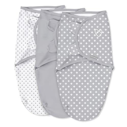 Image of SwaddleMe by Ingenuity Original Swaddle, 100% Cotton, Improves Sleep & Calms Startle Reflex, 0-3 Months, 3-Pack - Criss Cross Polka Dot