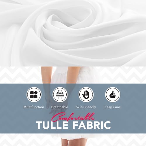 Valair Girls Hoopless Petticoat Dress Knee-Length Kids White Full Slip with Tutu Skirt, Cotton Top, and Nylon Bottom3