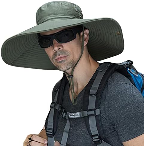 HUAMULAN Men Wide Brim Sun Hat Summer Outdoor Women Bucket Fishing Hats