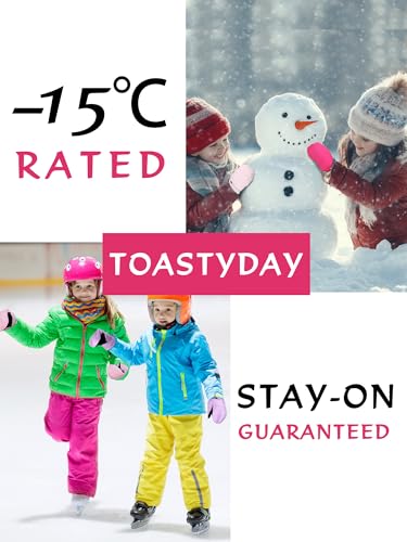 Image of SATINIOR Kids Snow Mittens Waterproof Winter Ski Gloves Warm Thicken Snow Gloves for Girls Boys