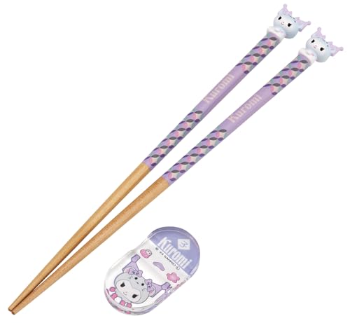 スケーター(Skater) マスコット付 箸 箸置き セット 木製箸 21cm サンリオ クロミ 子 AND45AH-A