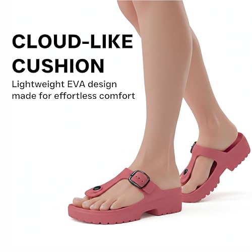 Image of ORTHO JOY Orthopedic Arch Support Sandals for Women - Comfort Slip-On Toe Post Slides with Adjustable Strap & Cushion Sole
