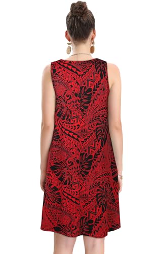 Image of elescat Women's Summer Dresses 2026 Beach Casual Sleeveless Floral Print Tank Loose Sundress with Pocket