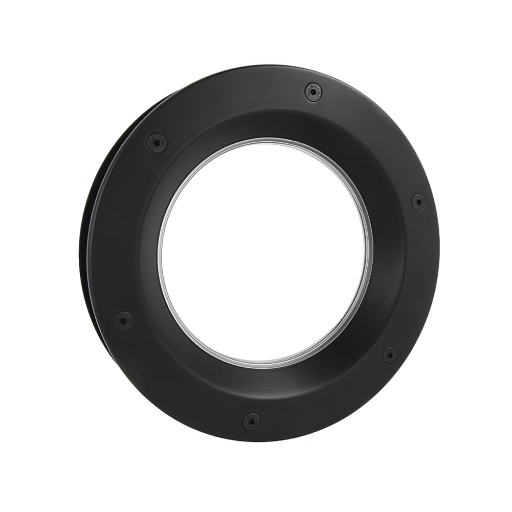 MLS Bullauge B6000 für Türen, Aluminium, 300 mm, Klares Glas, Schwarz | VSG-Sicherheitsglas, Passend für 40 mm Starke Türen, Beidseitig Sichtbare Befestigungsschrauben