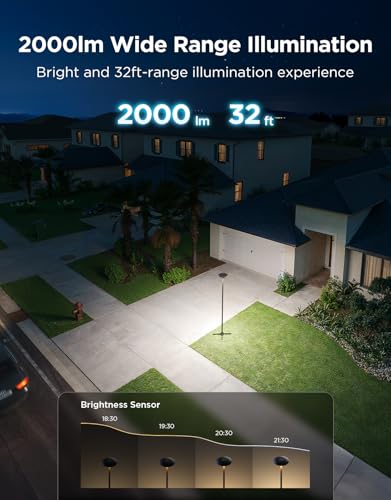 Image of Govee Outdoor Lamp Post Lights, 2000LM High White Brightness, 6 Zones | RGBIC Lighting Effect for Halloween Decor, Double Sensor Integrated, IP66 Waterproof, Work with Alexa, Google Assistant