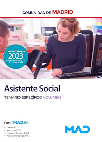 Portada de Asistente Social de la Comunidad de Madrid. Temario Específico Volumen 1