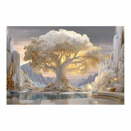 Tableau arbre de vie symbole de sérénité pour une décoration moderne et lumineuse du salon