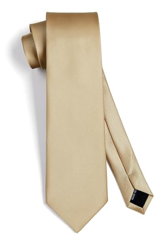 Image of Enlision Ties for Men Solid Color 3.35 inch Formal Business Necktie Classic Satin Mens Wedding Party Ties