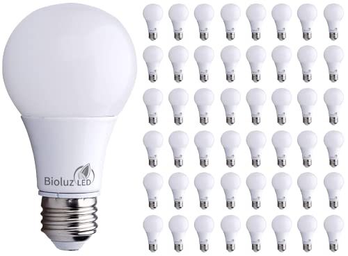 Bioluz LED A19 9W 4000K bulbs, 60W equivalent, 48-pack