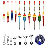 Posen Angeln Set 10 Stück Posen Angeln Set 4 Stück Gummistopper Angeln 3 Stück Wirbel Angeln Angelzubehör Forelle Angelzubehör Set Posen Angeln für Verschiedene Fischgrößen In Seen Oder Teichen