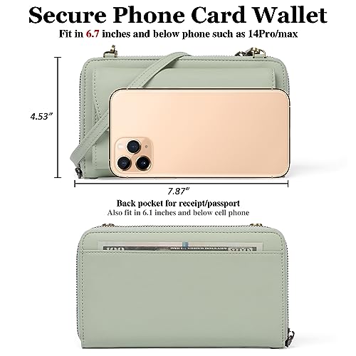 Image of GOIACII Phone Card Wallet RFID Blocking Ladies Purse Crossbody Bags for Women