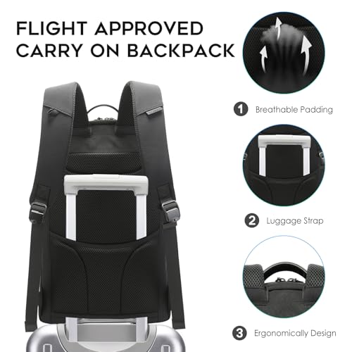 Image of BANGE Commute backpack can hold 15.6 inch laptop,Fight approved carry on backpack for men and woman